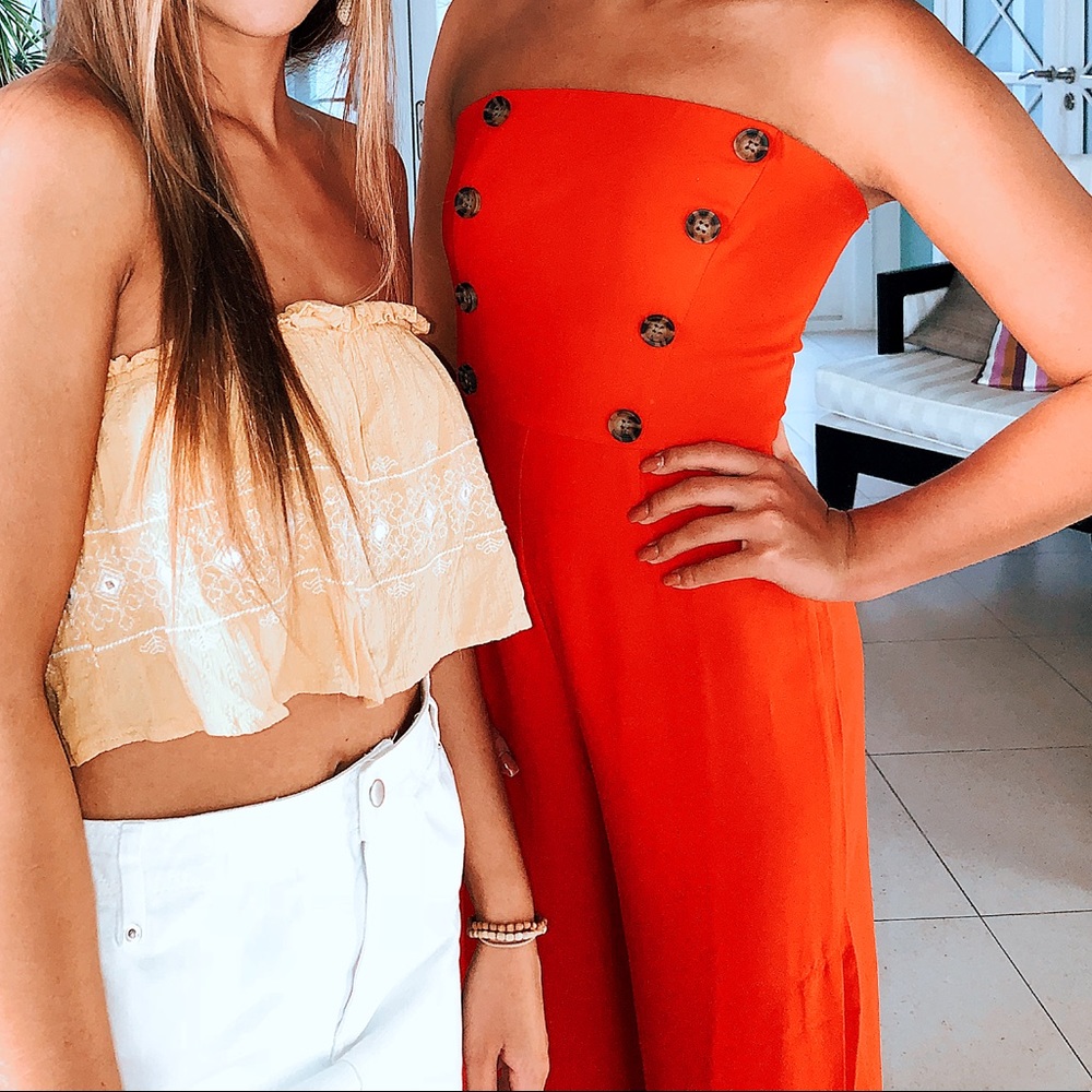 Red long jumpsuit